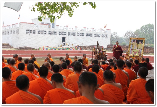 Acharya Karma Sangbo Sherpa Vice Chairman of Lumbini Development Trust (LDT.) กล่าวแสดงความยินดีต้อนรับคณะพระธรรมทูต